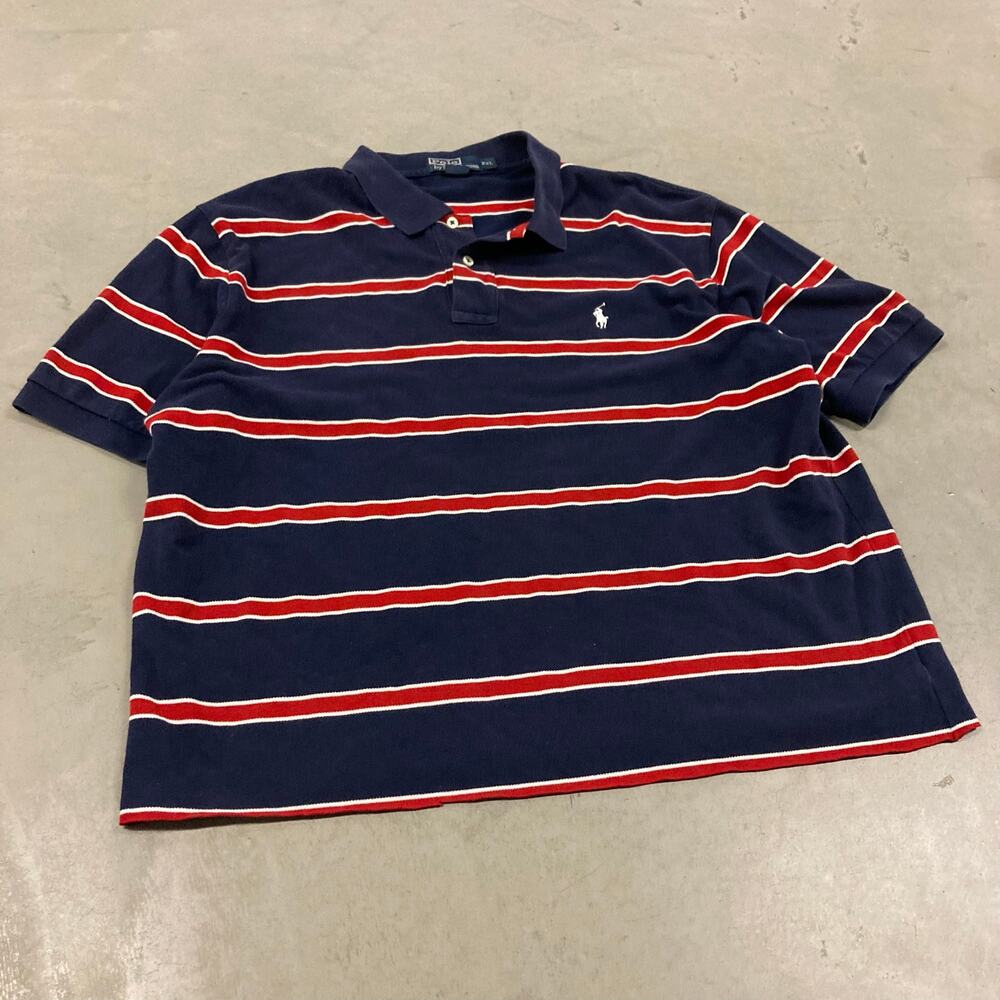 Y2K striped polo Ralph Lauren cropped polo t-shirt